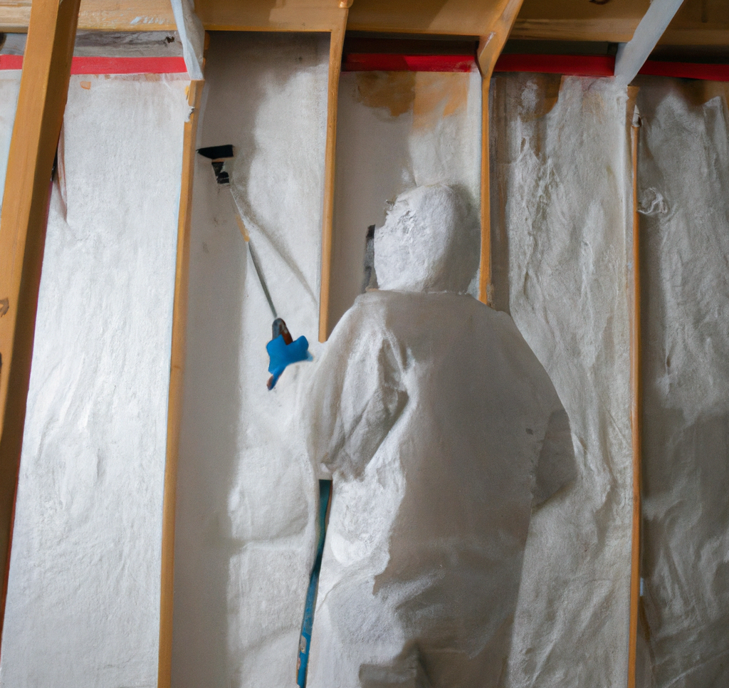 A man installing spray foam insulation in centennial co