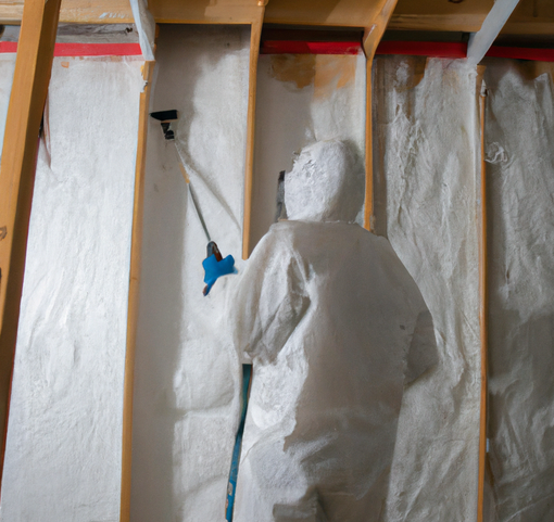 A man installing spray foam insulation in centennial co