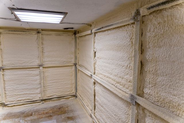 a garage that is being insulated 