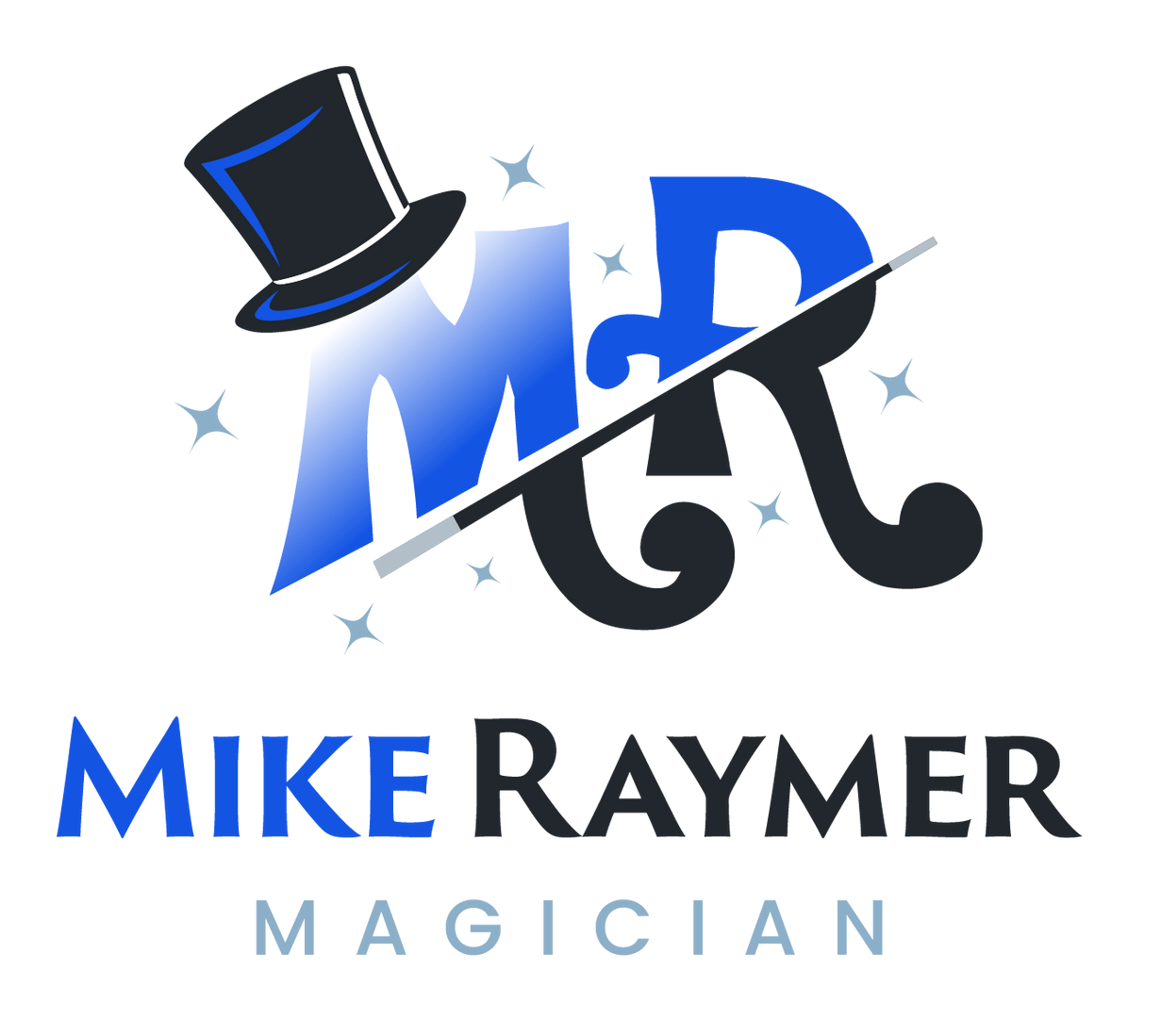 Mike Raymer Magician on a blue and yellow background