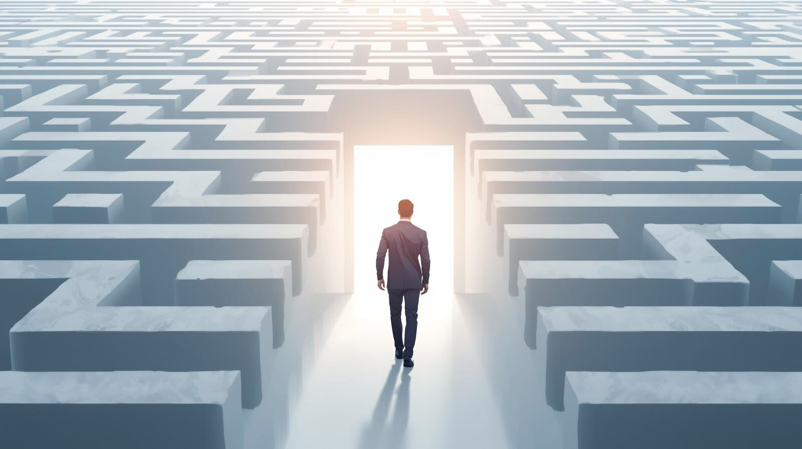 Persona hallando la salida de un laberinto hacia la luz. Guía sobre cómo salir de deudas