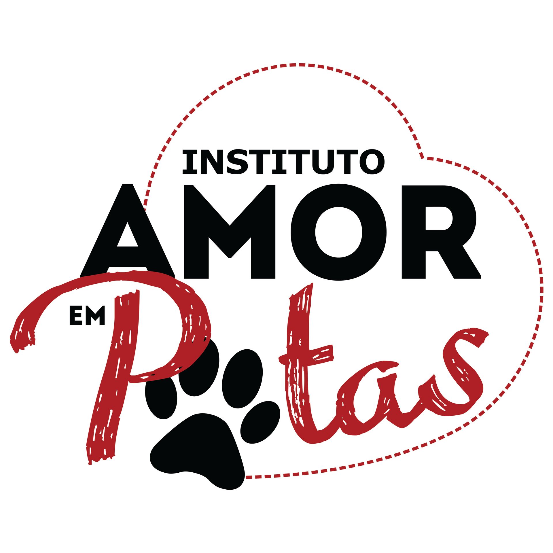 A logo for instituto amor em patas with a paw print