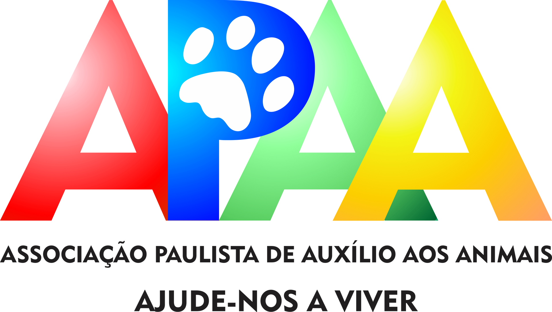 A colorful logo for apaa association paulista de auxilio aos animais