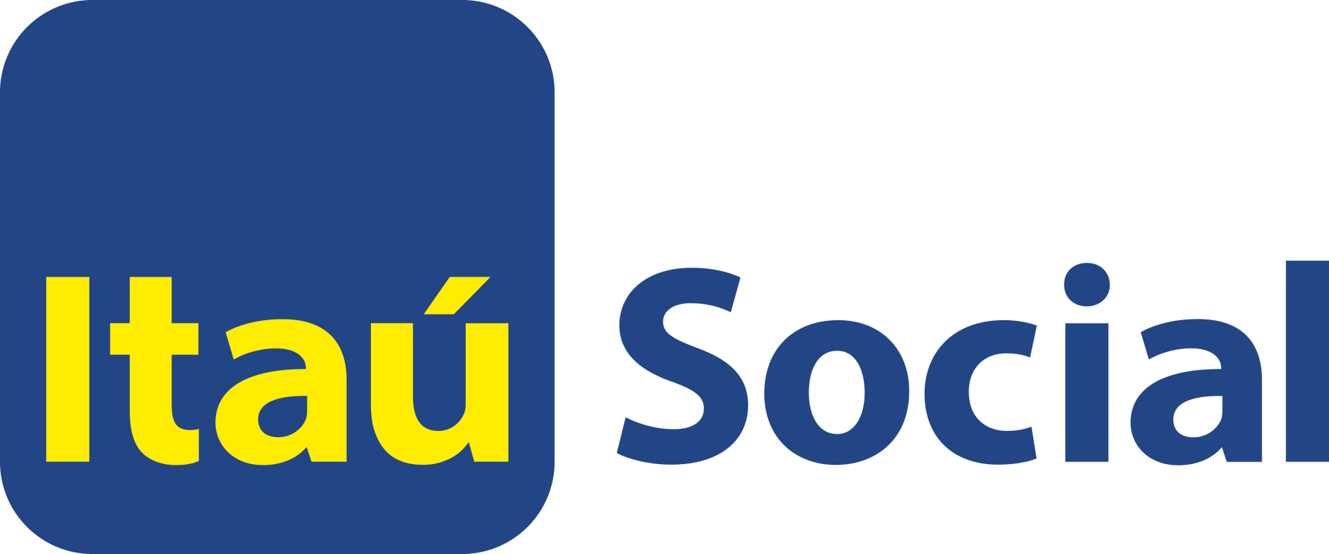 Um logotipo azul e amarelo para o itaú social