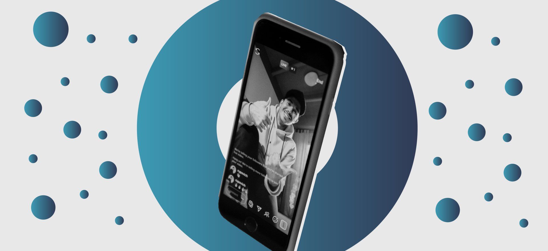 Imagem de celular smartfone com foto de uma pessoa na tela