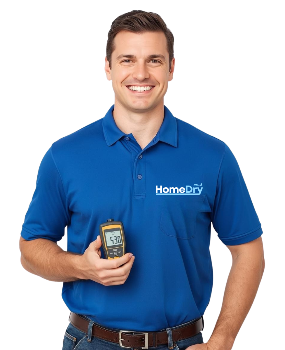 HomeDry technician providing water damage inspection in a South Bay home