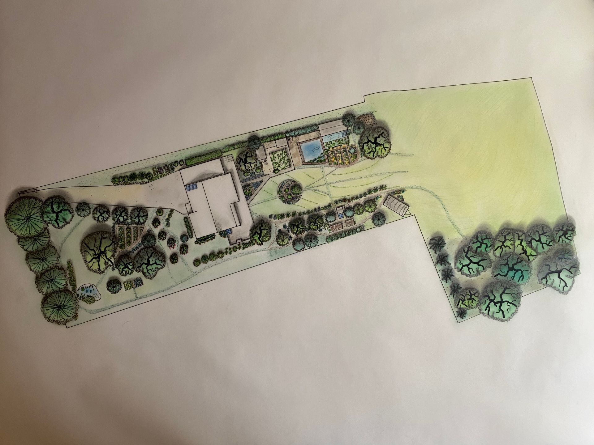 Permaculture design hand drawing