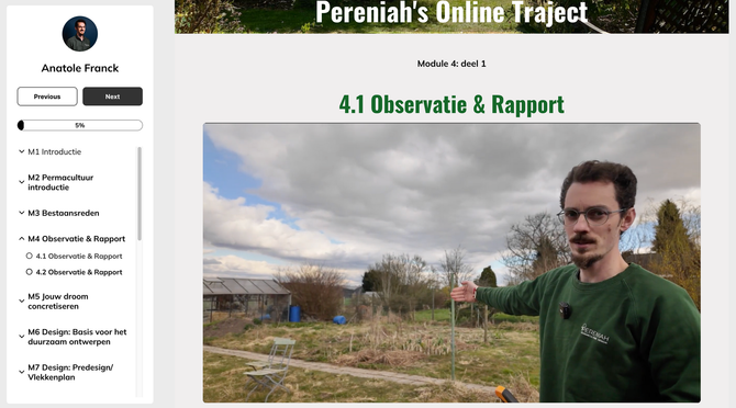 Voorbeeld Pereniah Onine traject