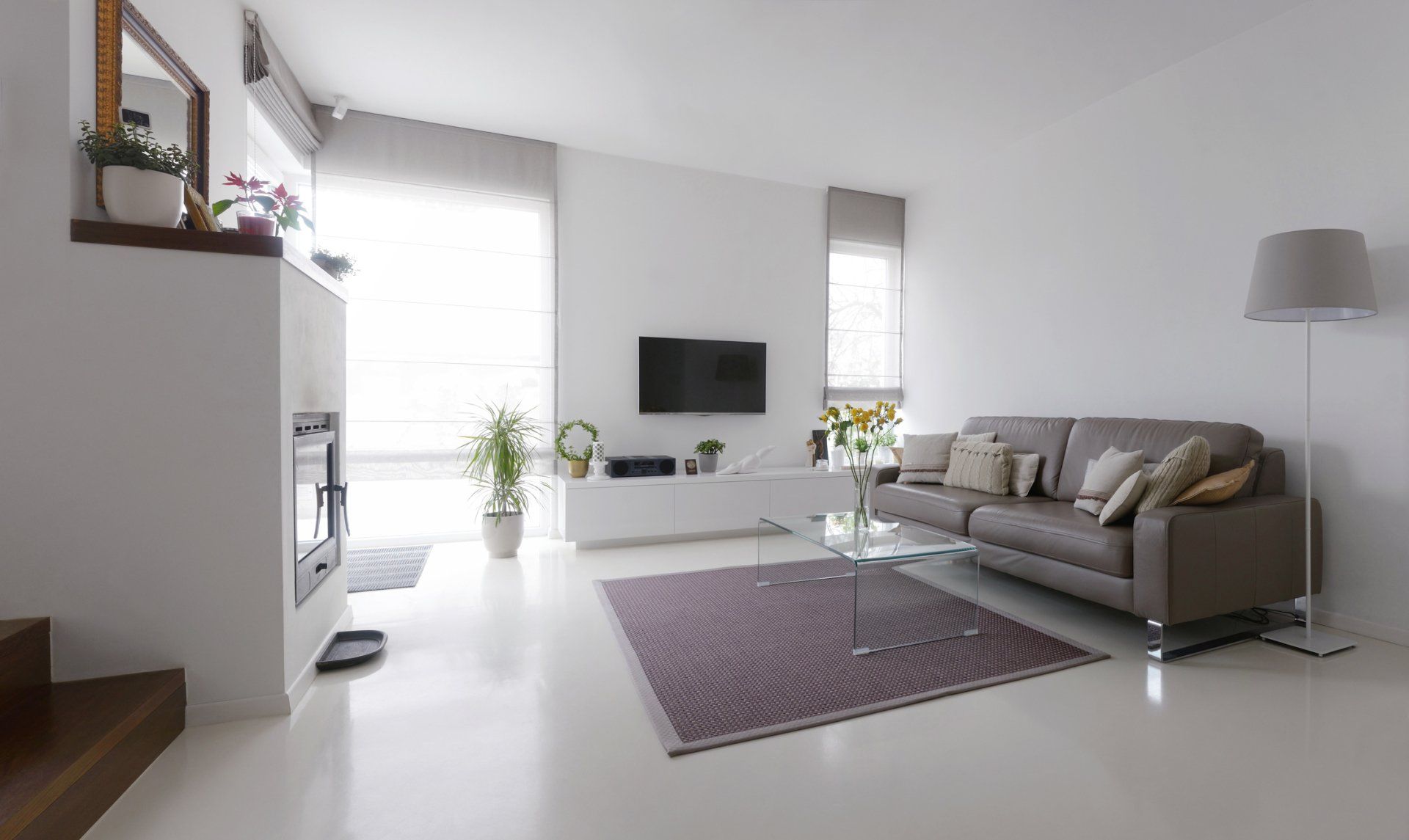 Residential Interior Painting — Living Room Painted With White in Vermilion, OH