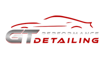 Logo for GT Performance Detailing with a red sports car outline above silver "GT" text and red "PERFORMANCE DETAILING" text.