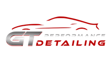 Logo for GT Performance Detailing with a red sports car outline above silver "GT" text and red "PERFORMANCE DETAILING" text.