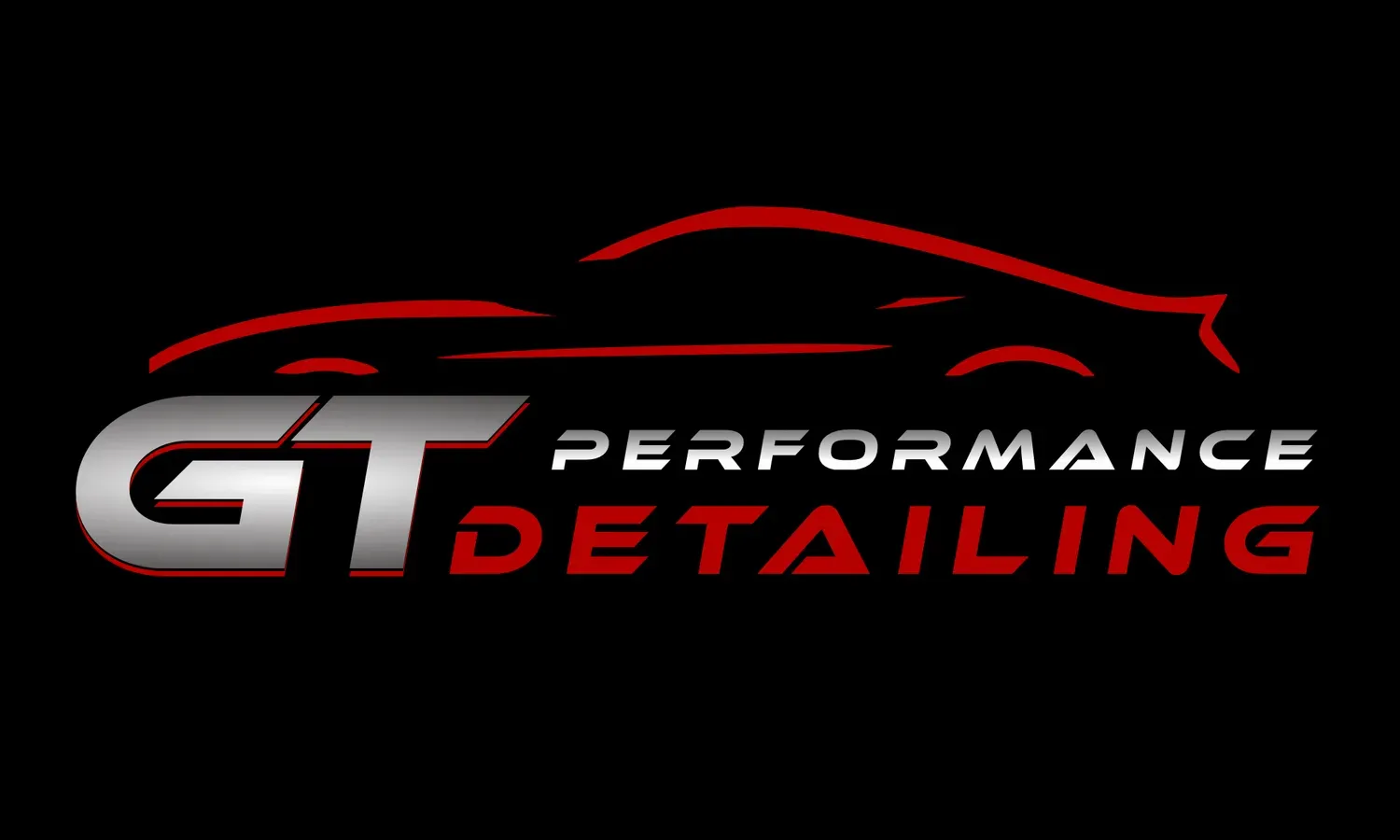 Logo for GT Performance Detailing with a red sports car outline above silver "GT" text and red "PERFORMANCE DETAILING" text.