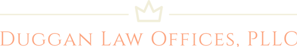 The logo for duggan law offices , llc has a crown on it.