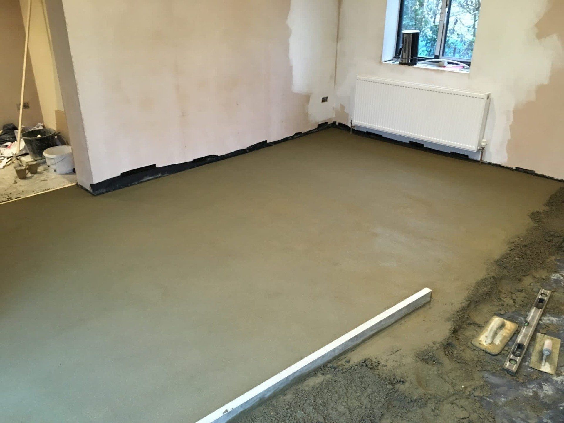 New plaster around floor