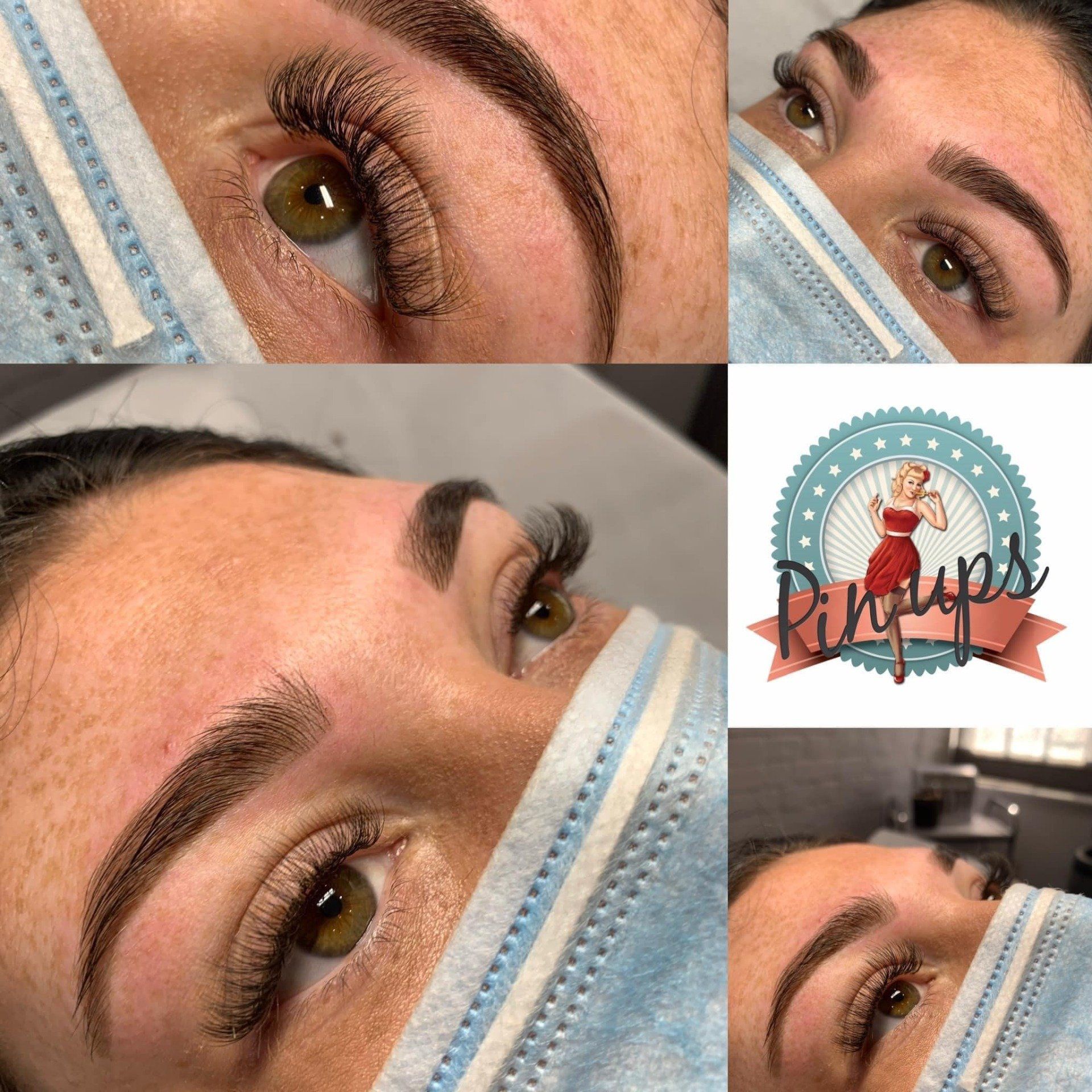 Pin Up Beauty Salon Isle Of Wight Client With Eyelash Extensions, Brow Threading & Brow Tinting