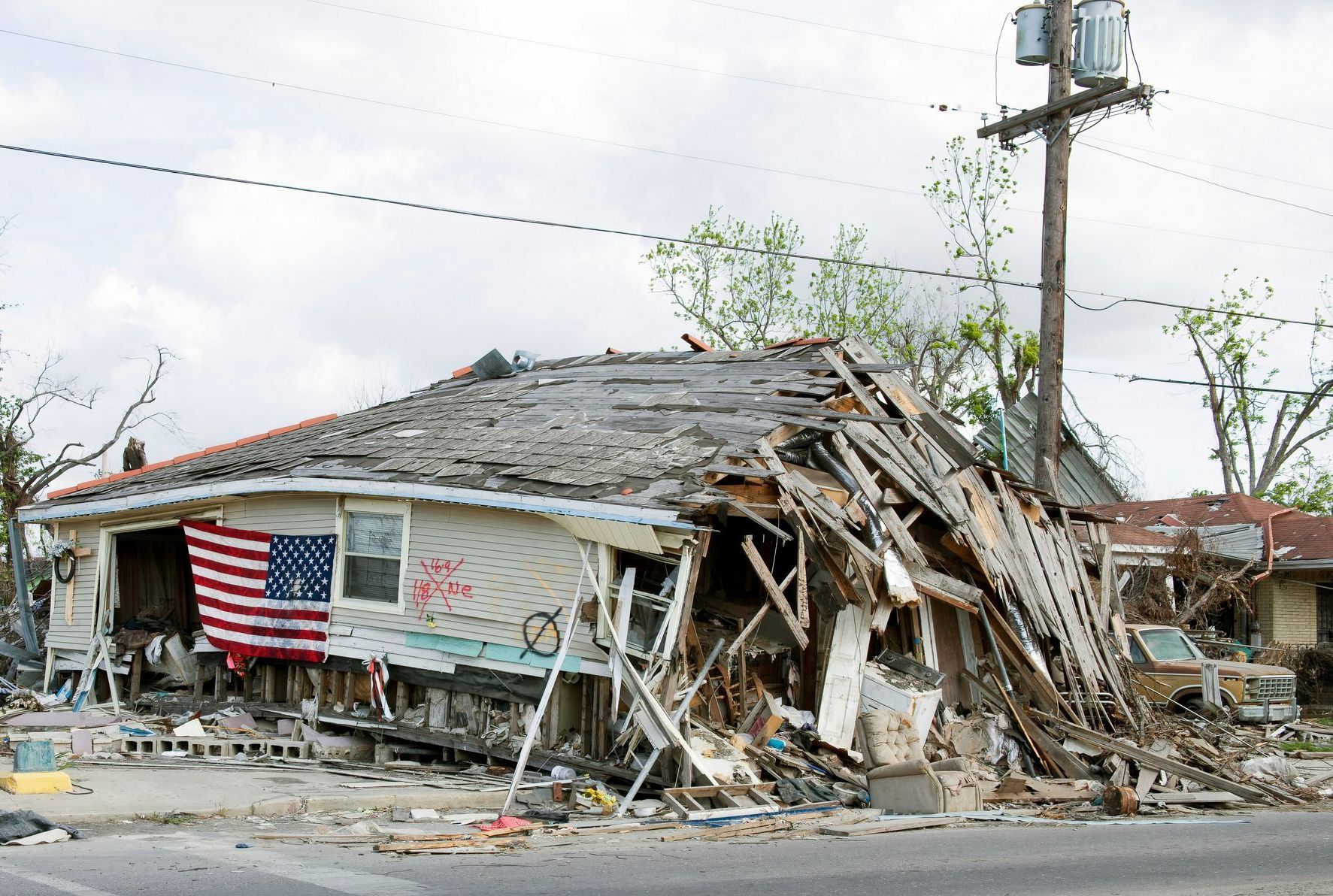 House torn apart by a storm