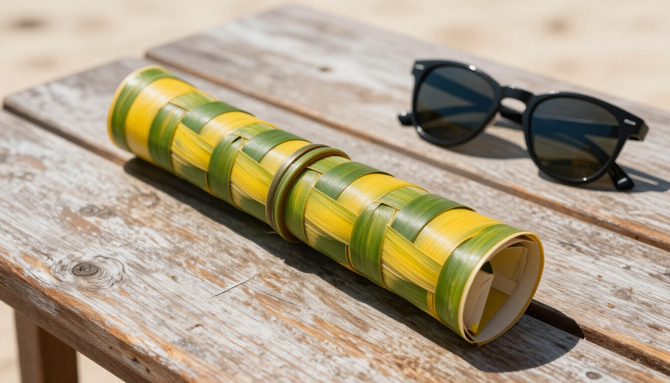 Travel diploma on beach