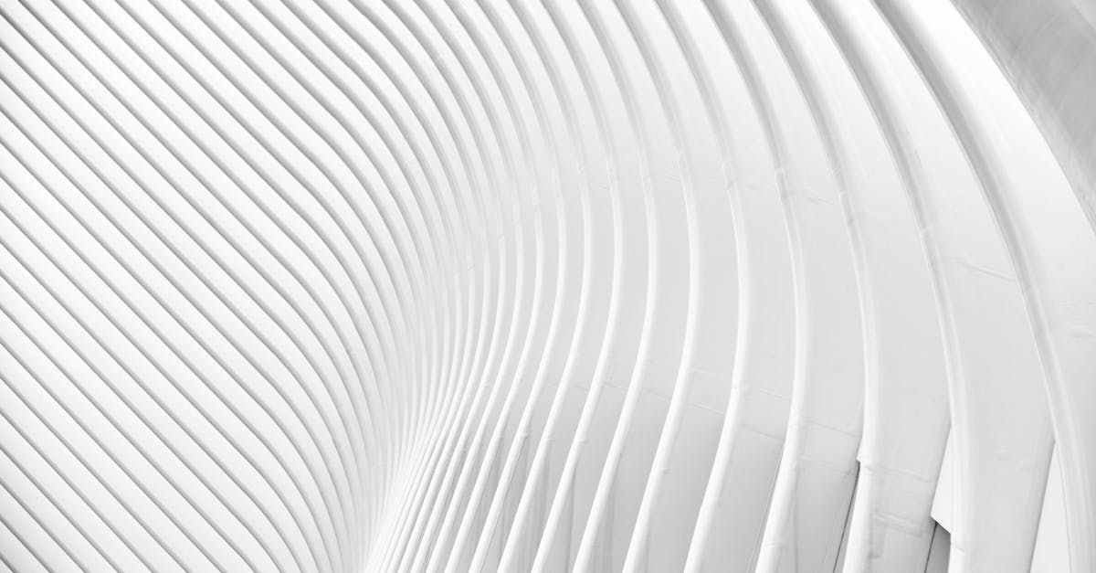 White, curved, ribbed architectural detail; pattern of lines.