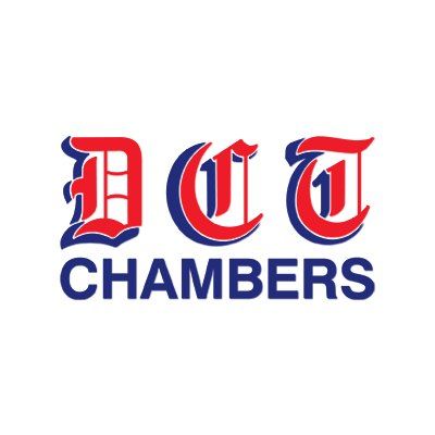 Logo for DCC Chambers in red and blue text.