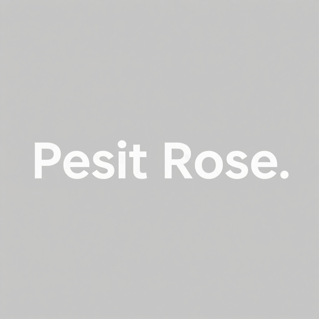 White text reading “Pesit Rose.” on a light gray background