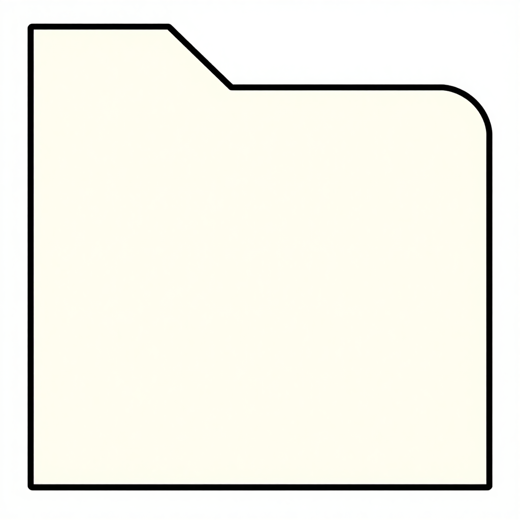 Blank cream folder icon with a black outline and a folded top-left corner
