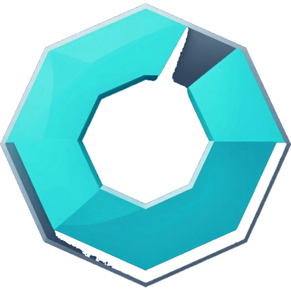 Turquoise and gray geometric ring logo on a white background