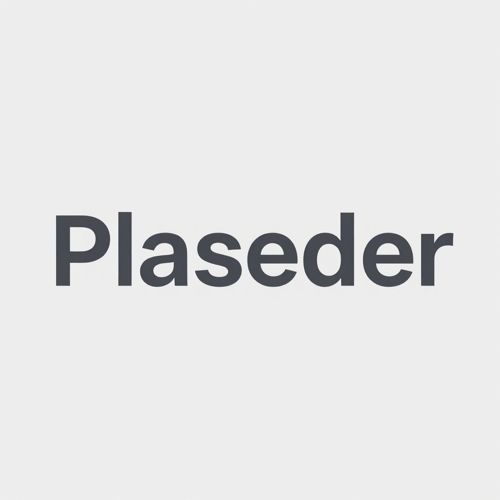 Gray “Plaseder” text centered on a light background