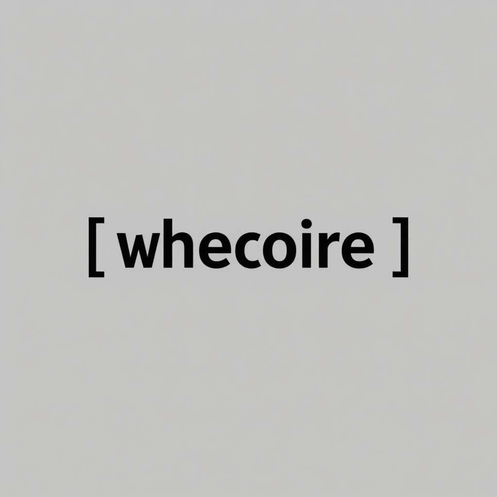 Black text “[ whecoire ]” centered on a light gray background.