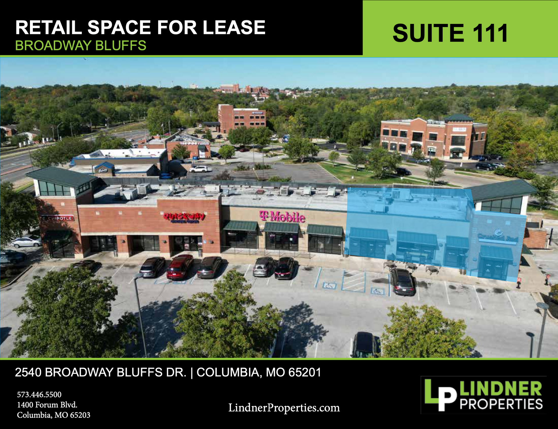 Broadway Bluffs Suite 111 From Lindner Properties in Columbia, MO.