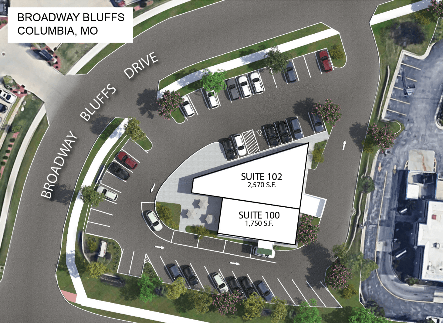 Broadway Bluffs Site Plan in Columbia, MO. Learn More at Lindner Properties.