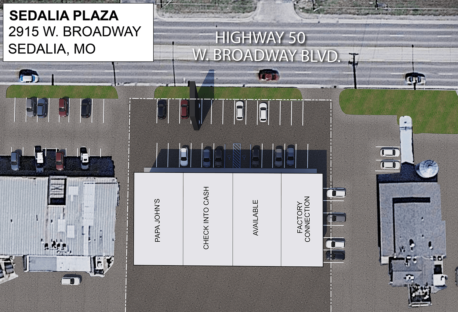 Sedalia Plaza Lindner Properties Site Plan of Commercial Property in Sedalia, MO