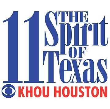 Logo for KHOU 11 Houston, featuring large blue text 