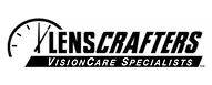 The LensCrafters logo featuring a stylized clock face next to the company name and the text 