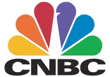 The CNBC logo, featuring a colorful six-petaled peacock icon above the letters 