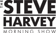 The logo for The Steve Harvey Morning Show, featuring bold, black text stacked on three lines.