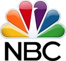 The NBC logo: a stylized multicolored peacock fan positioned above the black text 