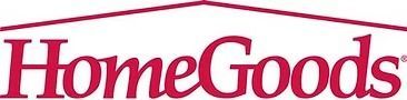 The HomeGoods logo in red text with a stylized roof line above the lettering.