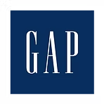 The Gap logo: white serif letters 