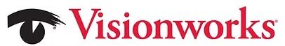 The Visionworks logo, featuring a stylized black eye icon next to the company name in red text.