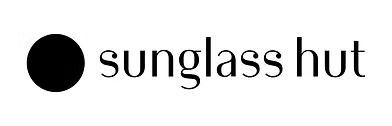 The black Sunglass Hut logo consisting of a solid black circle followed by the brand name in lowercase serif font.