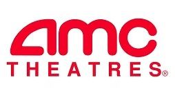 The AMC Theatres logo in red text on a white background.