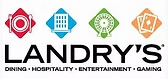 Landry’s logo with four colorful diamond icons representing dining, hospitality, entertainment, and gaming.