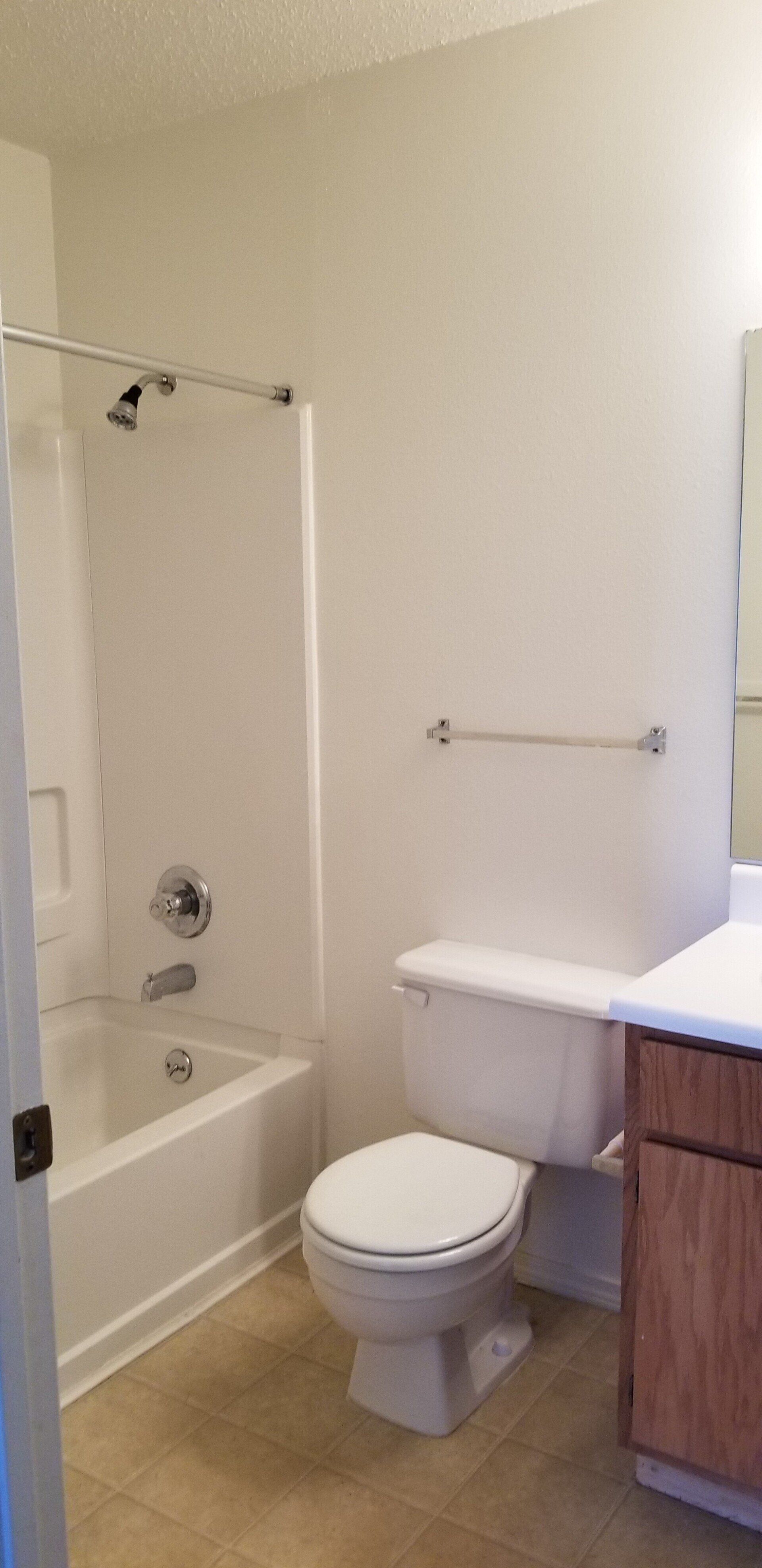 Alternate view of bathroom and shower