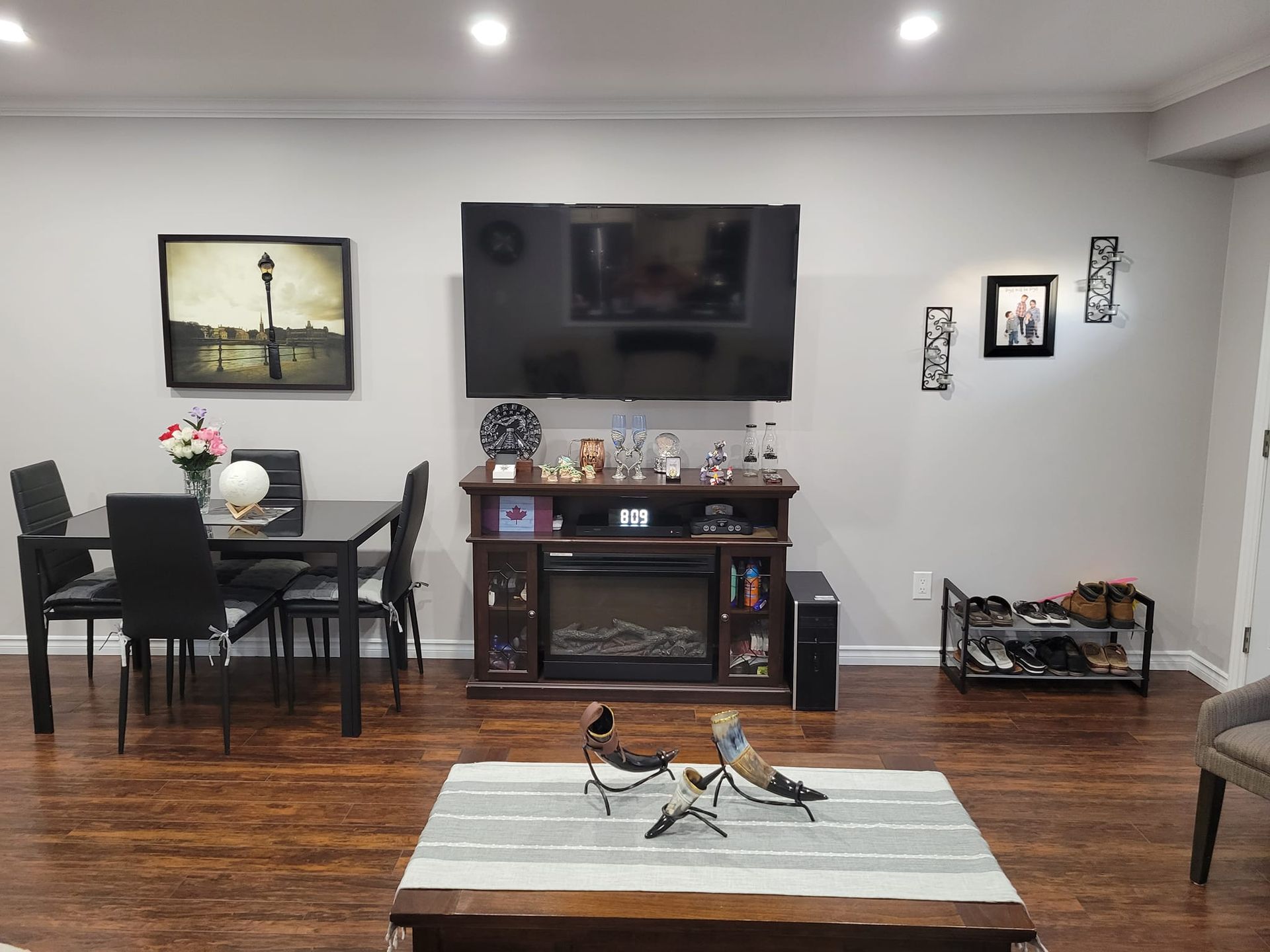Interior painting project featuring crisp trim and wall finishes