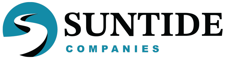 Suntide Companies logo with a teal and black stylized &ldquo;S&rdquo; icon and wordmark.