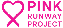 Pink heart ribbon logo with the words PINK RUNWAY PROJECT.