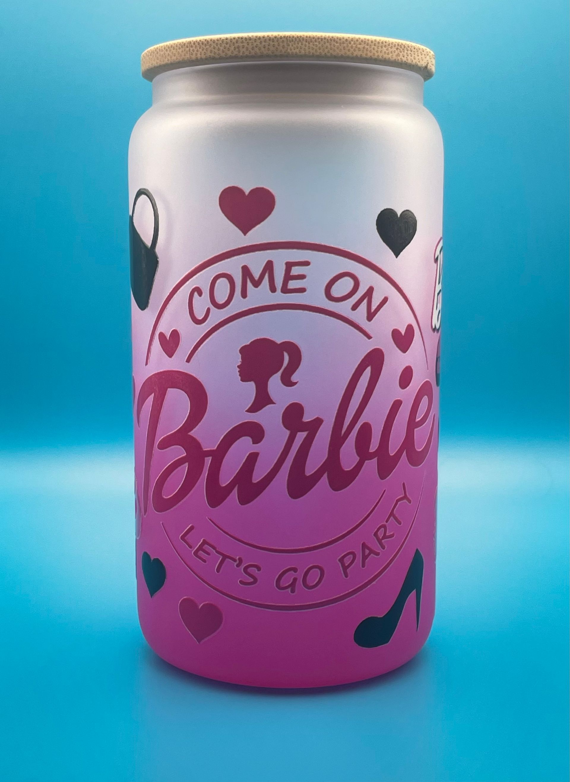 Pink Doll World- 16oz glass Cup