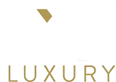 A logo for a company called luxury with a diamond in the middle.