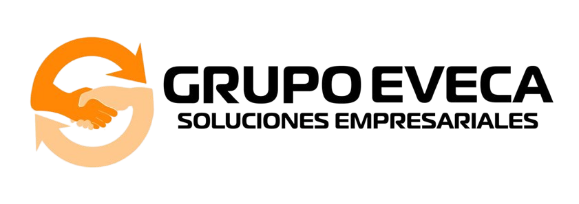A logo for grupo evica soluciones empresariales with two hands shaking