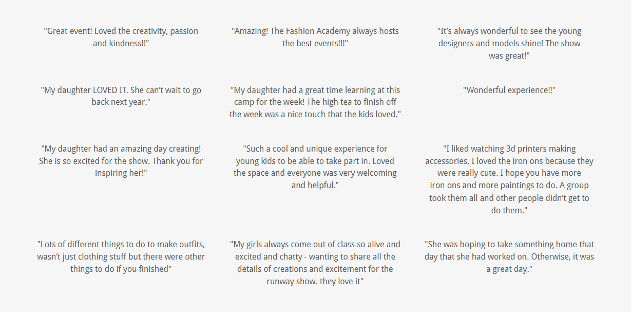 Columbus fashion academy testimonials